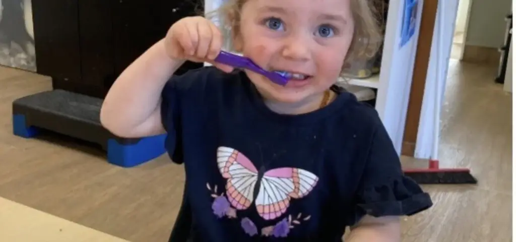Children taking part in the toothbrushing programme at Parkside Grove